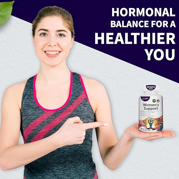 Women’s Support Supplement- Natural Hormone Regulation- Menopause Support Supplement- Estrogen Rich Supplement- Active Ingredients Pills to Help Balance Hormones Non-GMO