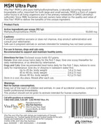 Vita Flex MSM Ultra Pure Joint Supplement for Dogs, Horses & Cats, 4 Pounds – MSM Supplement, Powder for Healthy Joints, Collagen & Mobility Support