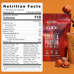 Click Coffee Protein Powder | Double Shot Espresso | 16g Protein | 23 Essential Vitamins | Low Calorie Meal Replacement | 150mg Caffeine | Gluten Free | No Artificial Flavors or Colors | Hazelnut