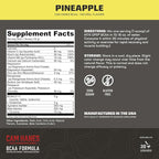 MTN OPS BCAA Powder 2:1:1 Amino Acids Supplement Powder for Rapid Muscle Recovery & Repair with Zero Sugar & Gluten Free - 30-Servings, Pineapple, Cameron Hanes Keep Hammering Series