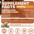 Turkesterone & Tongkat Ali 1000mg Supplement - 500mg Ajuga Turkestanica Per Serving Increase Stamina, Lean Muscle Growth & Recovery - Made in The USA (60 Capsules)