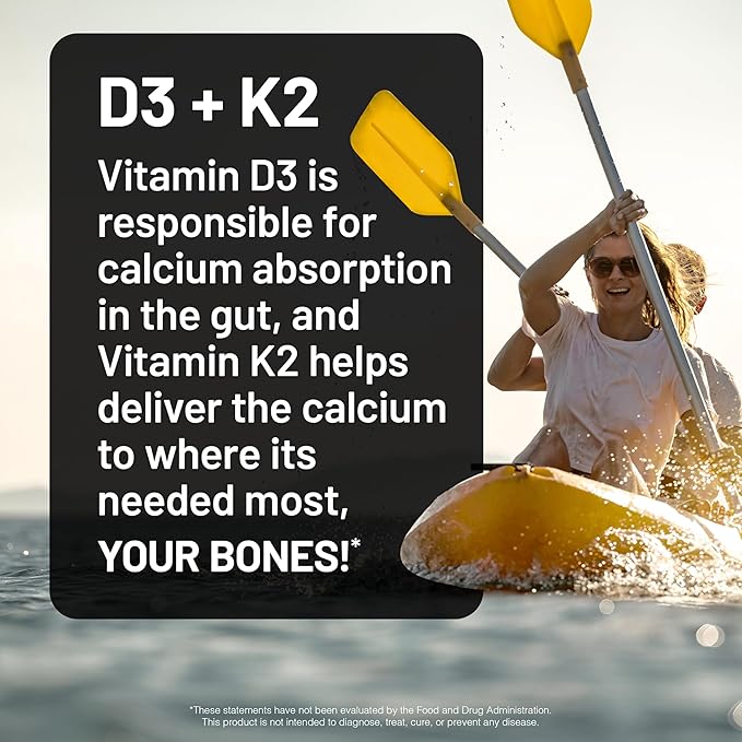 NatureWise Vitamin D3 5000IU + K2 (MK7) 100mcg with Organic Extra Virgin Coconut Oil - Supports Calcium Absorption, Bone & Immune Health - Non-GMO, Soy & Gluten-Free - 90 Softgels[90-Day Supply]