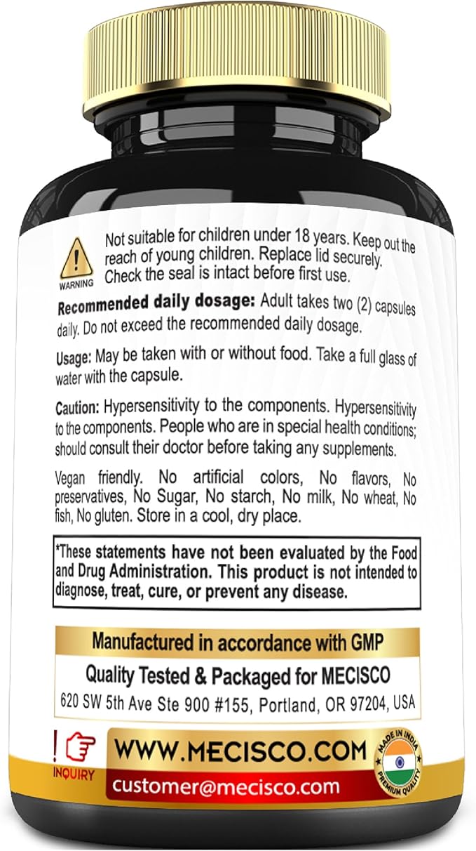 Mecisco Trans Resveratrol Supplement with Grape Seed, Milk Thistle, and More - Resveratrol - 6 Herbal Supports for Immune System, Heart Health, Body Management - 90 Capsules