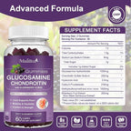Mulittea Glucosamine Chondroitin Gummies - Extra Strength Joint Support Supplement with MSM & Elderberry for Natural Joint, Antioxidant Immune Support for Adults, Men & Women-(2 Pack)