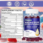 Magnesium Glycinate Gummies with L-Threonate, Vitamin B6, Ashwagandha 540mg per Serving, Sugar Free, Vegan, Relaxation & Nighttime Support, Strawberry Flavor, 60 Gummies