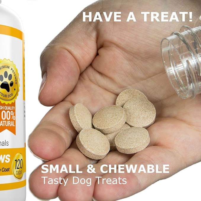 Amazing Omega 3 for Dogs - Fish Oil Supplement 120 Bacon Chews - Dog Vitamins for Itchy Skin Relief, Dry Skin, Shedding & Coat - Omega Fatty Acids EPA DHA - Made in USA