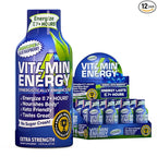 Vitamin Energy Immune+ Extra Strength Energy Shot Blue Raspberry 12 Pack, 260mg Natural Caffeine, B-Vitamins, Citicoline, Green Tea, Immunity & Focus Support, Zero Sugar, Gluten-Free 1.93 fl oz