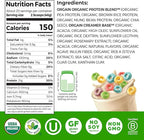 Orgain Organic Vegan Protein Powder, Fruity Cereal - 21g Plant Based Protein, 8g Prebiotic Fiber, Low Net Carb, No Lactose Ingredients, No Added Sugar, Non-GMO, For Shakes & Smoothies, 2.03 lb