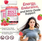 Beet Root Gummies – Nitric Oxide Beetroot Gummies with Coq 10, Grape Seed, Pomegranate for Circulation & Energy Support – Vegan, Non-GMO, 120 Beet Chews