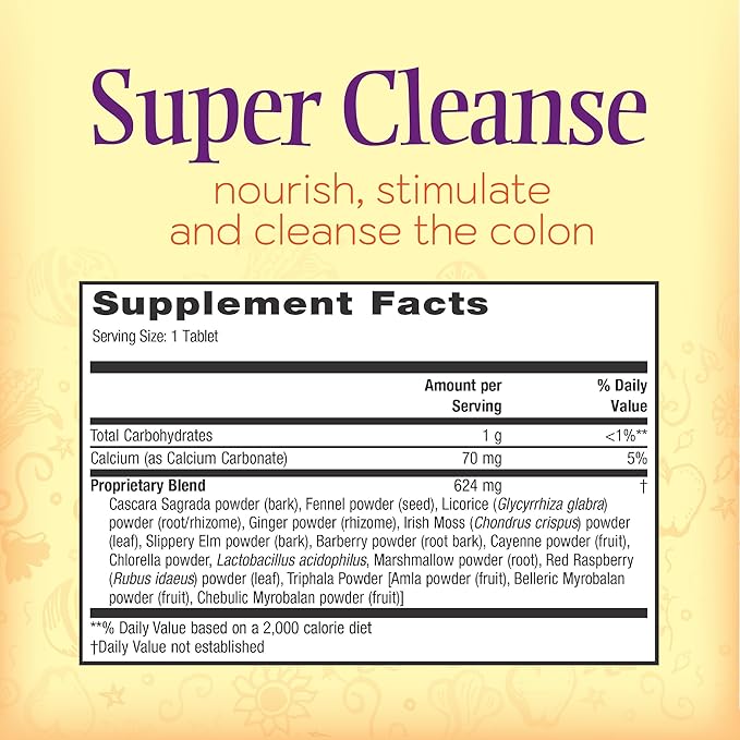 Nature’s Secret Super Cleanse - Extra Strength Colon Cleanse with 14 Herbs & Probiotic Support - Promotes Gut Health Detox Cleanse & Digestive Support Gentle Elimination Formula - 100 Tablets (2 Pack)