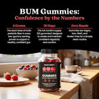 Bum Prebiotic Fiber Supplement for Men - Chicory Root Inulin Prebiotic Fiber Gummies for Men for Peachy Digestive Health, Regularity & Boating Relief - 4g Per Serving - 60 Gummies (30 Servings)