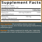Bronson Vitamin K2 (MK7) with D3 Supplement Extra Strength 2 in 1 Support, 10,000 IU Vitamin D3 & 120 mcg K2 MK-7, 120 Tablets