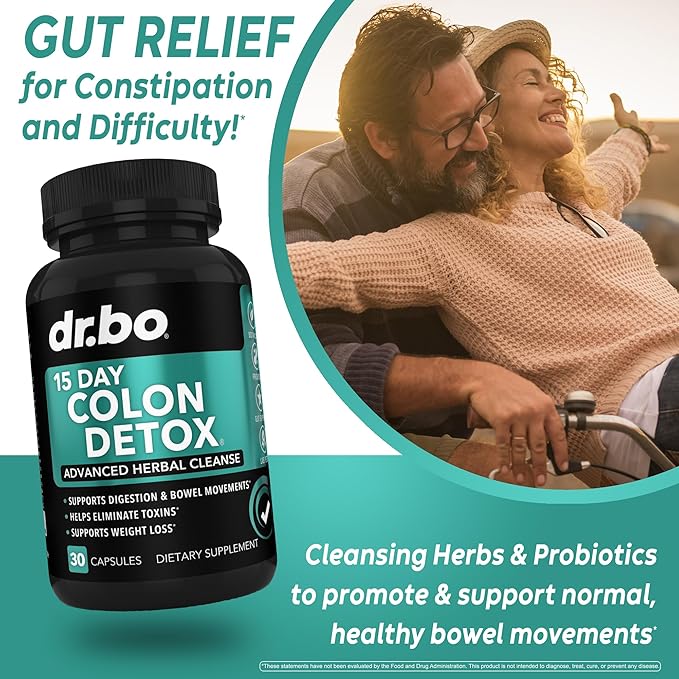 Colon Cleanser Detox for Weight Flush - 15 Day Intestinal Cleanse Pills & Probiotic - Fast Natural Laxative for Constipation Relief - Bowel Movement Supplements for Stomach Bloating, Gut Loss Support