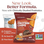 Wonderslim Protein Chips with Probiotics, BBQ | 12g Plant Protein, 170 Cal | High Protein Chips, Vegan, Gluten Free, Non-GMO | Made with Avocado Oil, No Seed Oils | 12 Pack
