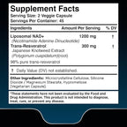 WELLNESS LABSRX Liposomal NAD Supplement, 1500mg - USA Made, NAD Resveratrol Supplement for Women and Men, NAD+ Support Cellular Health, Energy & Anti Aging - 2 Pack