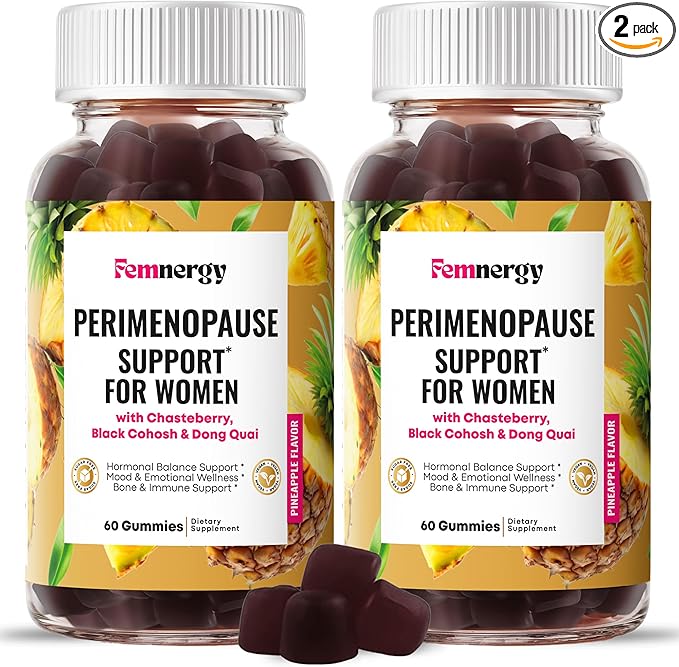 Perimenopause Support Gummies for Women - Menopause Relief Estrogen & Hormone Balance Supplement with Black Cohosh Chasteberry Vitamins D3 B6 for Hot Flashes Night Sweats & Mood Swings