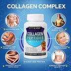 Multi Collagen Peptides Pills 1800mg, Type I, II, III, V, X - Hydrolyzed Premium Collagen Complex Supports Skin, Joints, Hair & Nails, Hydrolyzed Protein for Women Men, 90 Capsules