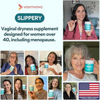 VoomVaya Slippery – Vaginal Dryness Relief for Women Over 40 – Vaginal Moisturizer with Slippery Elm for Women to Support Vaginal Moisture – 60 Capsules