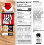 Lean Body Ready-to-Drink Salted Caramel Protein Shake, 40g Protein, Whey Blend, 0 Sugar, Gluten Free, 22 Vitamins & Minerals, 17 Fl Oz (Pack of 12)