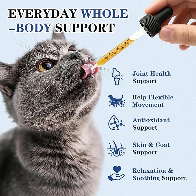 16-In-1 Glucosamine for Dogs & Cats, Liquid Hip & Joint Supplement, Collagen Drops with Chondroitin+MSM+Hyaluronic Acid Supplement Mobility Senior Dogs Pain Relief Helps All Breeds Made in USA 120ml