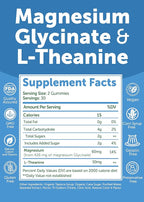 Lunakai USA Made Magnesium Glycinate Gummies with L-Theanine for Kids & Adults – 420mg Magnesium Supplement for Calm, Sleep & Stress Support, 60ct