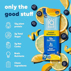 IQBAR Clean Plant Protein Bars - Lemon Blueberry - 36 Count - Keto, Vegan, High Fiber, Gluten and Dairy Free, Low Sugar Snack - Brain and Body Nutrients for Focus, Energy, Meal Replacement