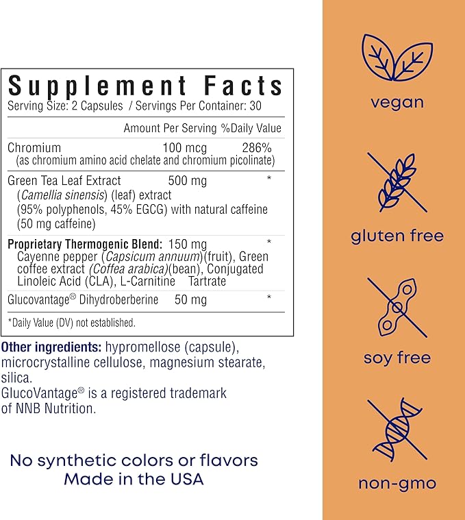 her own Boost, Helps Boost Energy, Supports Metabolism, Proprietary Thermogenic Blend, Green Tea Leaf Extract, Gluten and Soy Free, Vegan, 60 Capsules, 30 Servings, Small, Multi