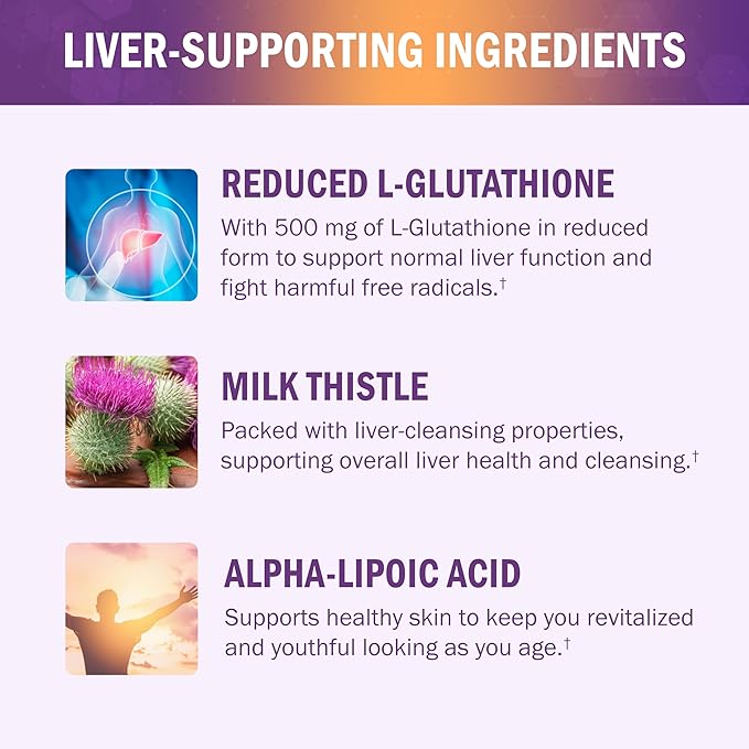 BioSchwartz Reduced Glutathione Supplement 500mg with Alpha Lipoic Acid 50mg & Milk Thistle 100mg - Glutathione Reduced Form - Gluten-Free, Third Party Quality Tested - 30 Capsules, 30 Day Supply
