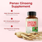Panax Ginseng Supplement 1000mg – Korean Red Ginseng Extract for Men & Women – Energy, Focus & Stamina Support – Standardized Full-Spectrum Adaptogenic Formula for Mental Clarity, Performance & Memory