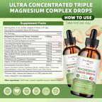 GREENPEOPLE Magnesium Glycinate Liquid Drop - 17-in-1 4Fl. Oz Triple Magnesium Complex Supplement with Glycinate 400mg & Citrate 500mg Taurate/L-Theanine for Calm Mood/Muscle/Sleep,Strawberry -2 Pack