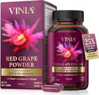 VINIA Piceid Resveratrol Supplement Capsules. Increases Blood Flow and Nitric Oxide. Blood Pressure and Heart Health Support | Antioxidant from Red Grapes | Non-GMO, 60 Count