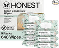 The Honest Company Unscented Wipes Over 99% Water Compostable Plant-Based Baby Hypoallergenic for Sensitive Skin EWG Verified Geo Mood 648 Count