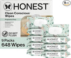 The Honest Company Unscented Wipes Over 99% Water Compostable Plant-Based Baby Hypoallergenic for Sensitive Skin EWG Verified Geo Mood 648 Count