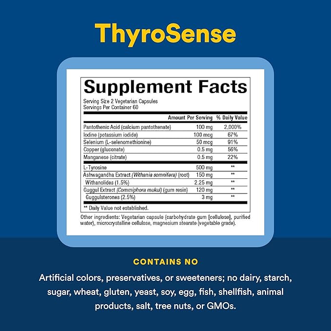WomenSense ThyroSense by Natural Factors, Natural Supplement to Support Healthy Thyroid Function, Vegetarian, Non-GMO, 120 capsules (60 servings)