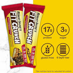 FITCRUNCH Snack Size Protein Bars, 6-Layer Baked Bar, 3g of Sugar, Gluten Free & Soft Cake Core (18 Bars, Peanut Butter Crunch)