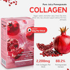 | Pomegranate Collagen Stick – 20 Sticks, 0.77oz(22g) | Korean Fruit Extract, Daily Beauty Supplement, No Sugar Added, Portable On-the-Go Sticks | 석류 콜라겐 스틱
