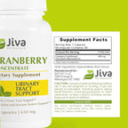 Jiva Botanicals Concentrated Cranberry Supplement - 650 mg Cranberry Powder Extract Pills for Women - High Potency for Normal Urinary Tract Health - 60 Capsules (Pack of 1)