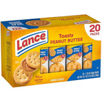 Lance Sandwich Crackers, Toasty Peanut Butter, 20 Individually Wrapped Packs, 6 Sandwiches Each