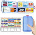 Pill Organizer Travel Medicine Case - Daily Pill Organizer with 144 Labels, Portable Travel Essentials for Medication