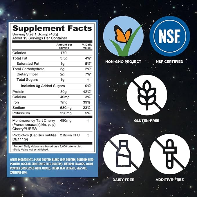 Vega Sport Vegan Protein Powder + Recovery - 30g Plant Based Protein per Serving, Mocha, 19 Servings, 5g BCAAs, Probiotics, NSF Certified, for Shakes & Smoothies, 1.8lbs (Packaging May Vary)