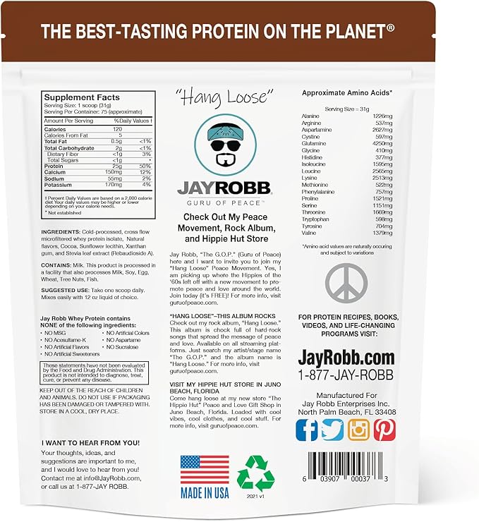 JAYROBB Whey Protein (5 Pound, Chocolate)