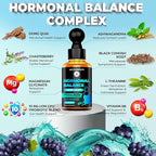Liquid Hormone Balance Supplements for Women & PMS Relief - Menopause Support PMS Vitamins Menstrual Cramp Relief - PMS Supplements Chasteberry, Black Cohosh for Hot Flashes, Dong Quai & Probiotic