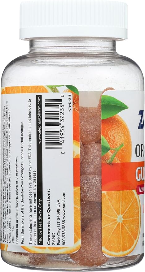 ZAND Orange C Gummies Immune Support for Adults & Kids with Vitamin C, Acerola & Rose Hips 60ct, 30 Serv. (8404327)