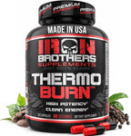 Iron Brothers Thermo Burn Hardcore Fat Burner – High Stim Thermogenic with Yohimbine HCl, Grains of Paradise & Caffeine – Metabolism Booster & Appetite Control – 60 Capsules