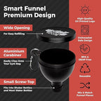 Protein Powder Funnel Set - Travel Protein Powder Container to Go with Carabiner & Reinforced Caps to Stop Spills - Protein & Pre Workout Powder Supplement Funnel for Bottles & Shakers - 4 Pack