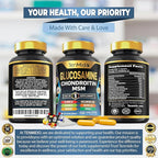 Glucosamine Chondroitin MSM Supplement - 12in1 Formula - Combine with Turmeric, Hyaluronic Acid, Boswellia, Omega-3, Bromelain, Ginger, and More - Joint Health Support - 150 Capsules