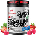 Natures Aid NSF Certified Creatine Gummy 5g - Creatine Monohydrate Gummies – Pre-Workout Energy & Muscle Growth Support for Men & Women | Strawberry Electrolyte Gummies (135 Count)
