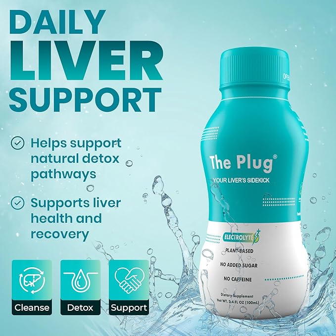 The Plug Liver Cleanse & Detox Drink | Organic Herbal Liquid Supplement with Electrolytes, Superfruits & Plant-Based Nutrients | Supports Hydration, Energy, Immunity & Liver Health