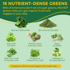 Organic Super Greens Daily Superfood Gummies + Probiotics, Spirulina, Chlorella Spinach Broccoli, Prebiotic Fiber, Mushroom -Rich in Vitamins & Antioxidants - Digestive, Focus, Energy, No Sugar, 60Cts
