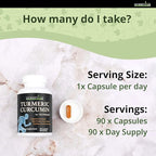 GreenIVe Turmeric Curcumin with BioPerine® 95% Curcuminoids 1500mg – 46X Higher Absorption Black Pepper Extract – 90 Vegetarian Capsules – Non-GMO, Made in USA
